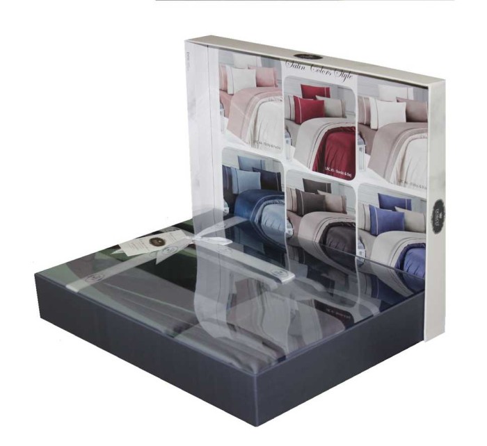 Постельное белье Do&Co Delux "Roxy", семейное, бордовый