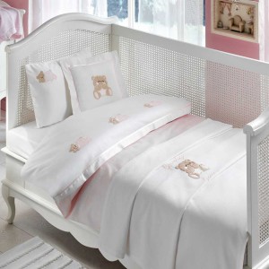 Постельное белье TIVOLYO с покрывалом "LOVELY BEBE", детский, розовый