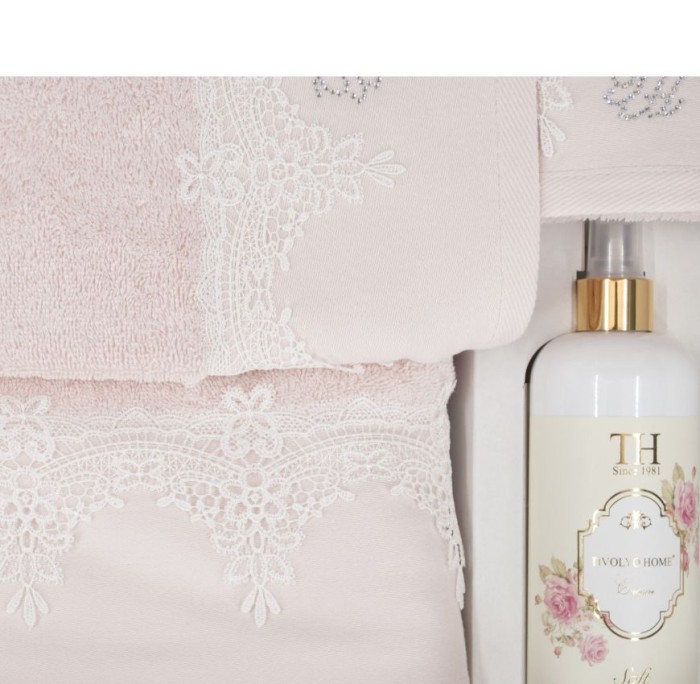 Набор полотенец Tivolyo "Juliet", 3 шт, розовый