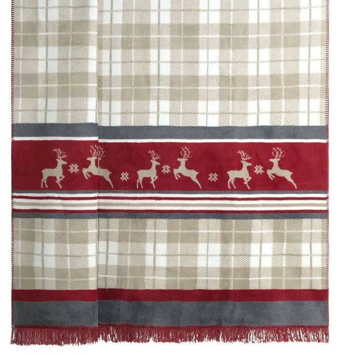 Плед Arya хлопок "Reindeer", 200x220 см, серый