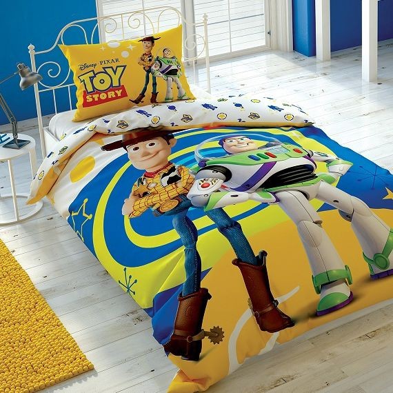 Постельное белье Tac ранфорс Disney "Toy Story 4", 1,5 спальное, желтый
