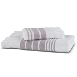 Полотенце Hamam двустороннее "Marine Towel", 50x100 см, бело-лаванда