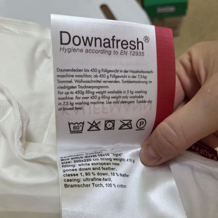 Одеяло Kauffmann пух-перо "Sleepwell Comfort Decke", 200x220 см, легкое