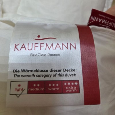 Одеяло Kauffmann пух-перо "Sleepwell Comfort Decke", 200x220 см, легкое