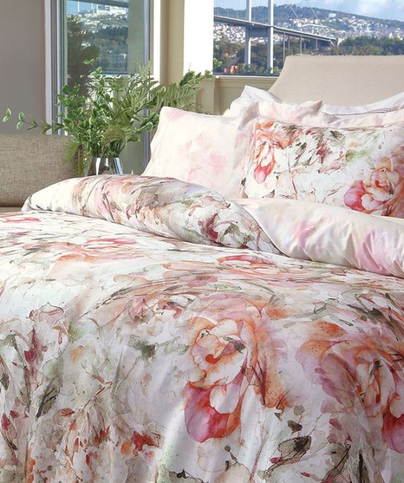 Постельное белье Valeron USC "Giardini", 2-х спальное (евро), пудра