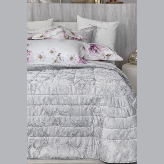 Покрывало Blumarine "Regale", 270x270 см, серо-голубой