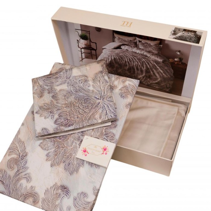 Постельное белье Tivolyo Deluxe "Javier", 2-х спальное (евро), бежевый