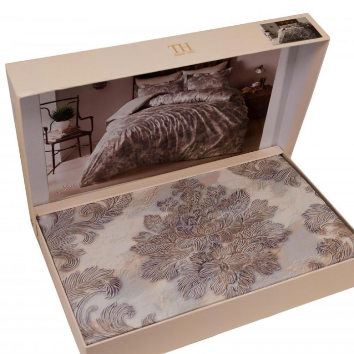 Постельное белье Tivolyo Deluxe "Javier", 2-х спальное (евро), бежевый