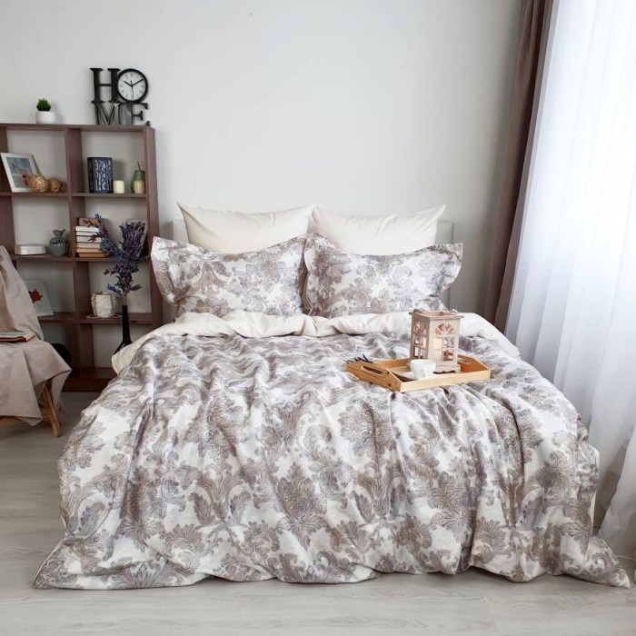 Постельное белье Tivolyo Deluxe "Javier", 2-х спальное (евро), бежевый