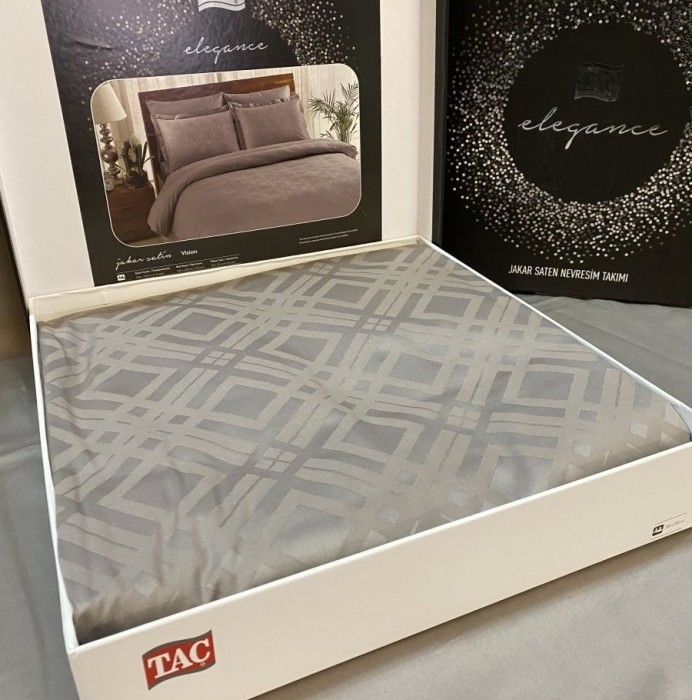 Постельное белье Tac Jakar "Vision", 2-х спальное (евро), антрацит