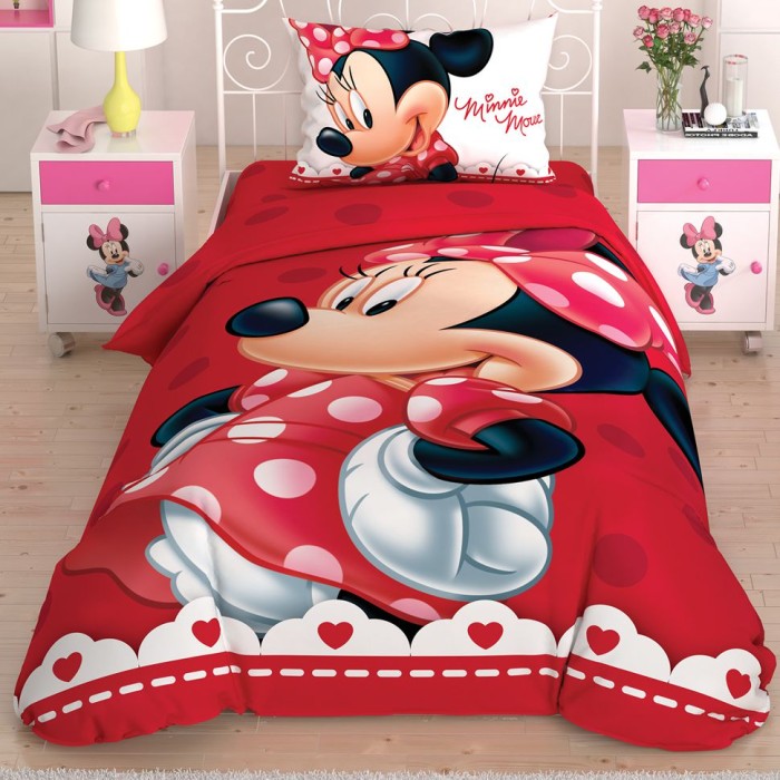 Постельное белье Tac Rnf Disney "Minnie", 1,5 спальное, красный