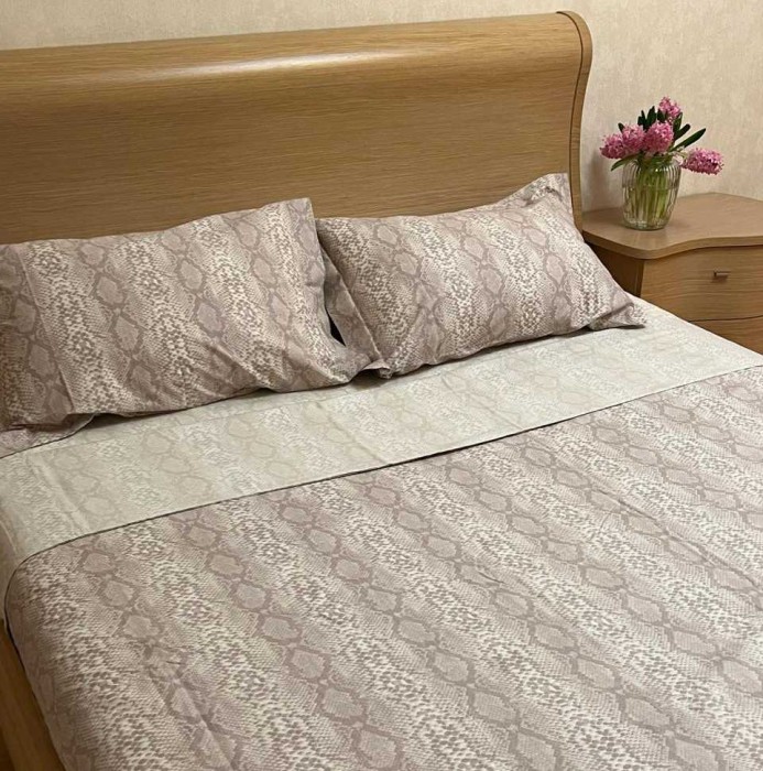 Постельное белье TAG "Pitonato", 2-х спальное (евро), бежевый