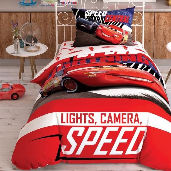 Постельное белье Tac ранфорс Disney "Cars Spectator", 1,5 спальное, красный