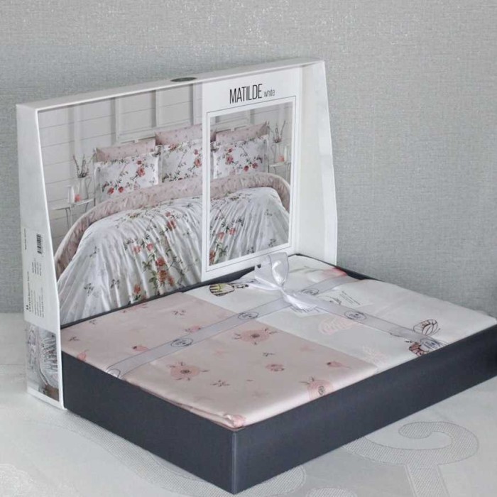 Постельное белье Do&Co Delux "Matilde", 1,5 спальное, белый