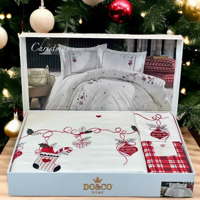 Постельное белье Ronesa Home вышивка "Christmas", 2-х спальное (евро)