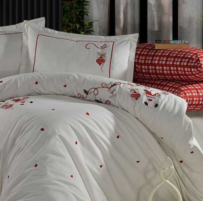 Постельное белье Ronesa Home вышивка "Christmas", 2-х спальное (евро)