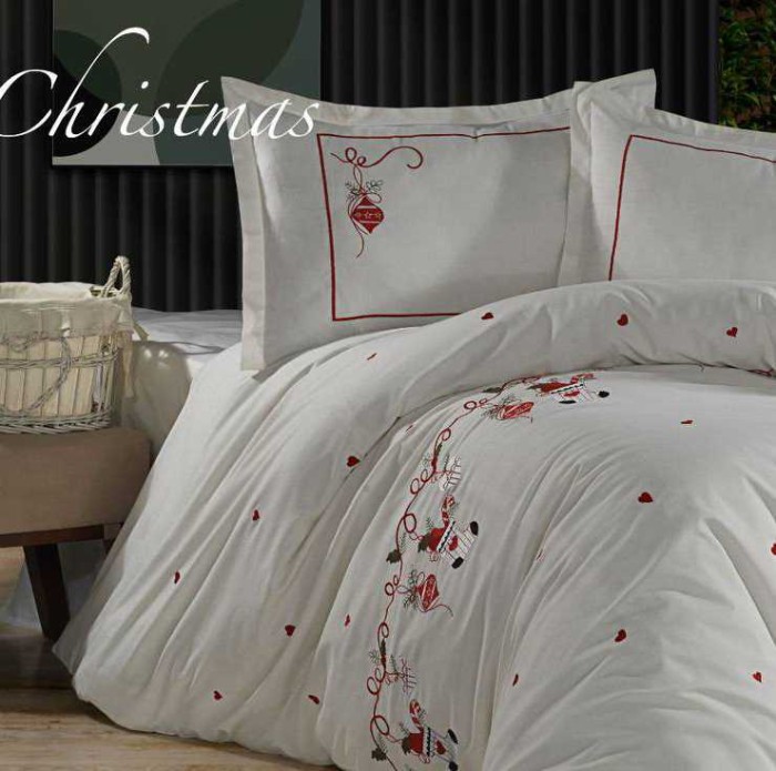 Постельное белье Ronesa Home вышивка "Christmas", 2-х спальное (евро)