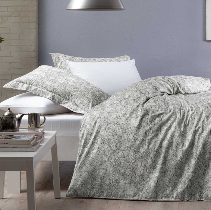 Постельное белье Tivolyo Deluxe "Capri", 2-х спальное (евро), серый