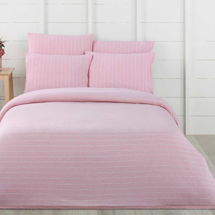 Постельное белье Arya Softness на резинке "Jared", 2-х спальное (евро), розовый