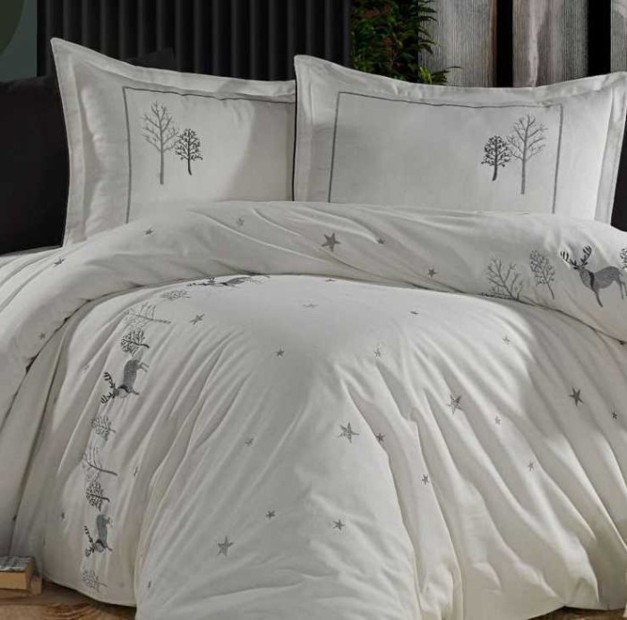 Постельное белье Ronesa Home вышивка "Natale", 2-х спальное (евро)