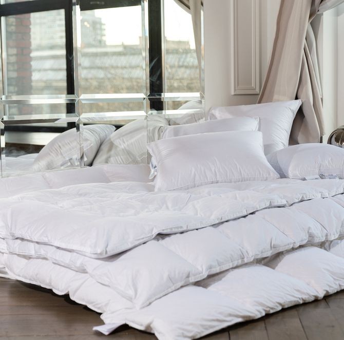 Одеяло German Grass пуховое "White Familie Down", 200x220 см, теплое
