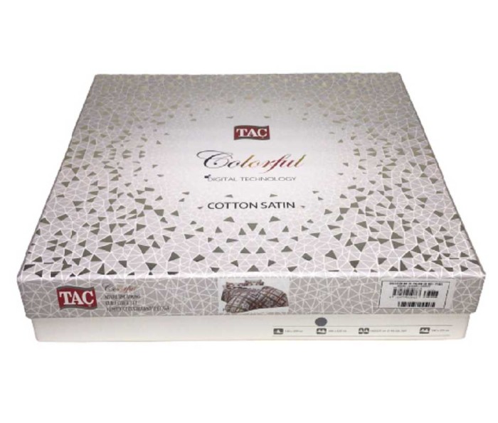 Постельное белье Tac Premium Basic "Stripe", 2-х спальное (евро), кремовый