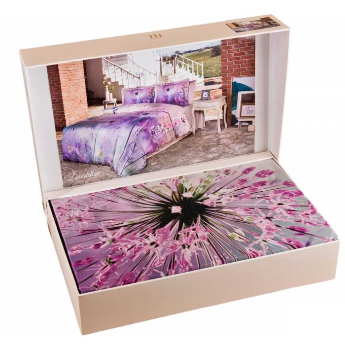 Постельное белье Tivolyo Deluxe "Dandelion", 1,5 спальное, лиловый