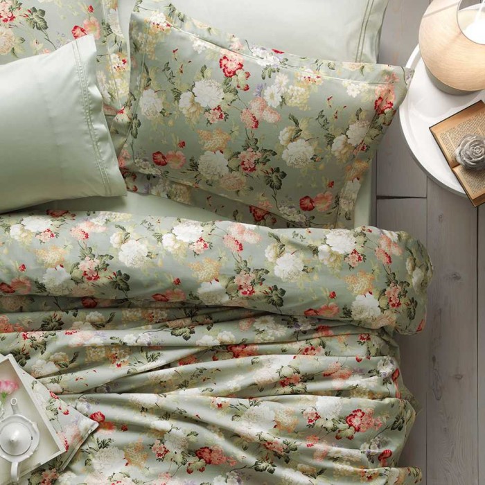 Постельное белье Tivolyo жатый шелк "Angelica", 2-х спальное (евро), зеленый