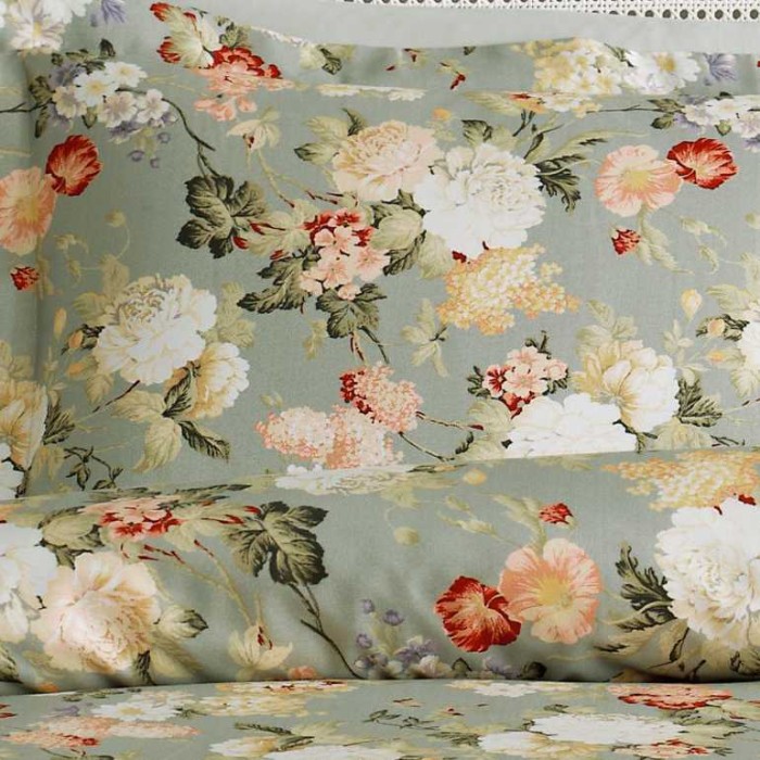 Постельное белье Tivolyo жатый шелк "Angelica", 2-х спальное (евро), зеленый