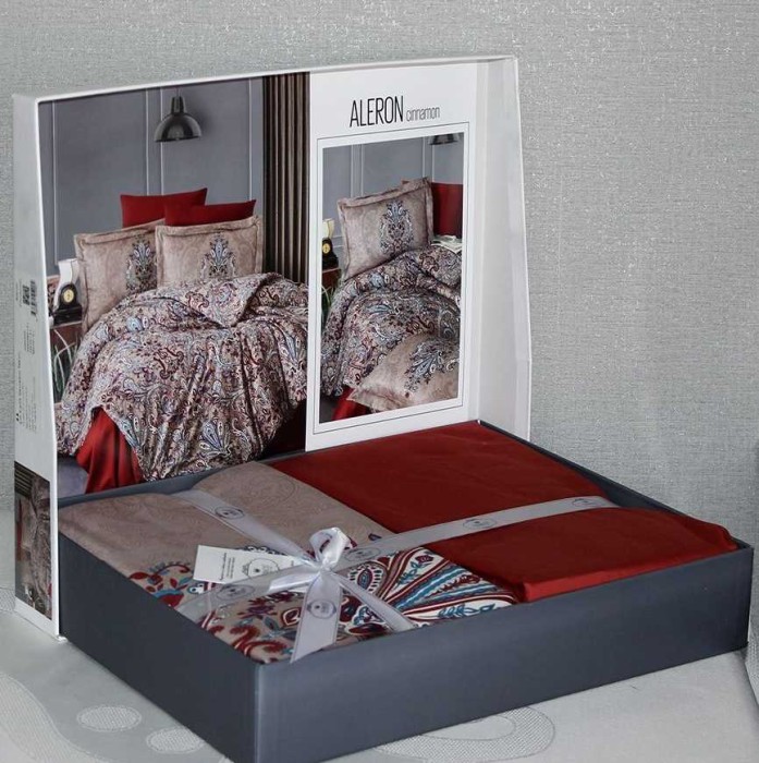 Постельное белье Do&Co Deluxe "Aleron", семейное, терракотовый