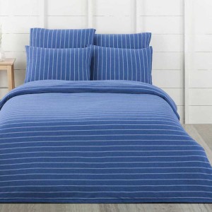 Постельное  белье Arya Softness на резинке "LINCOL", 2-х спальное (евро), голубой