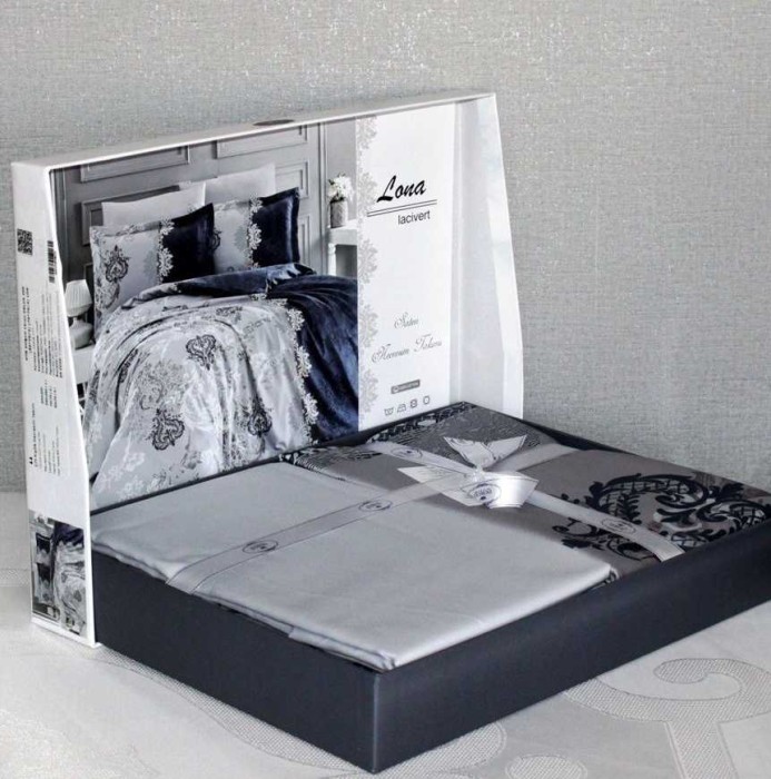 Постельное белье Do&Co Delux "Lona", 1,5 спальное, синий