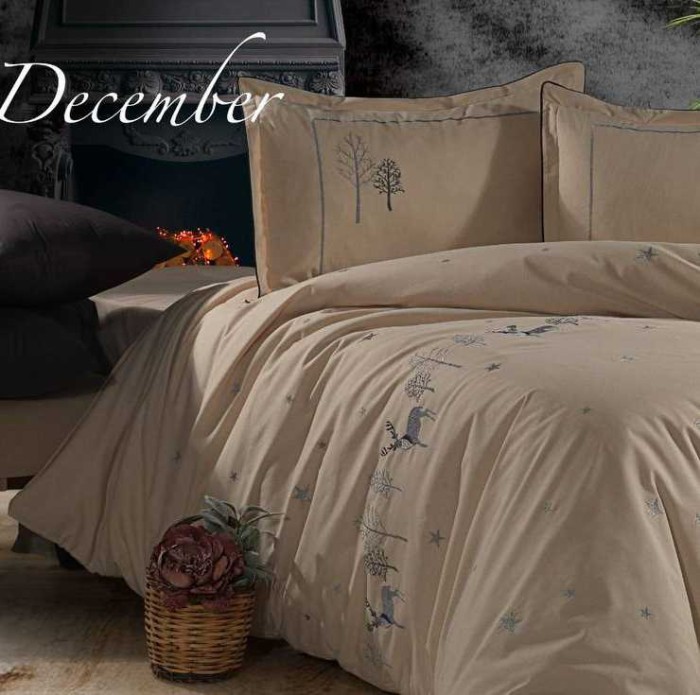 Постельное белье Ronesa Home вышивка "December", 2-х спальное (евро)