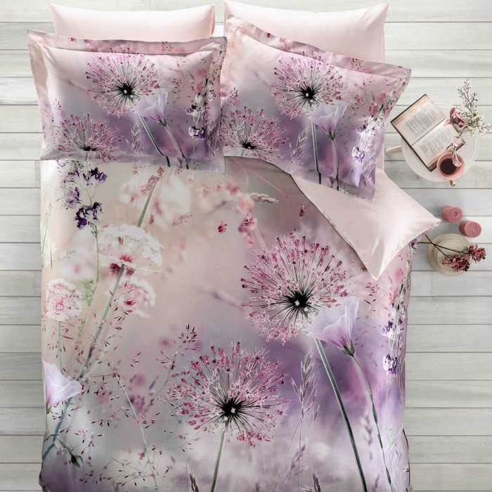 Постельное белье Tivolyo Deluxe "Dandelion", 2-х спальное (евро), лиловый