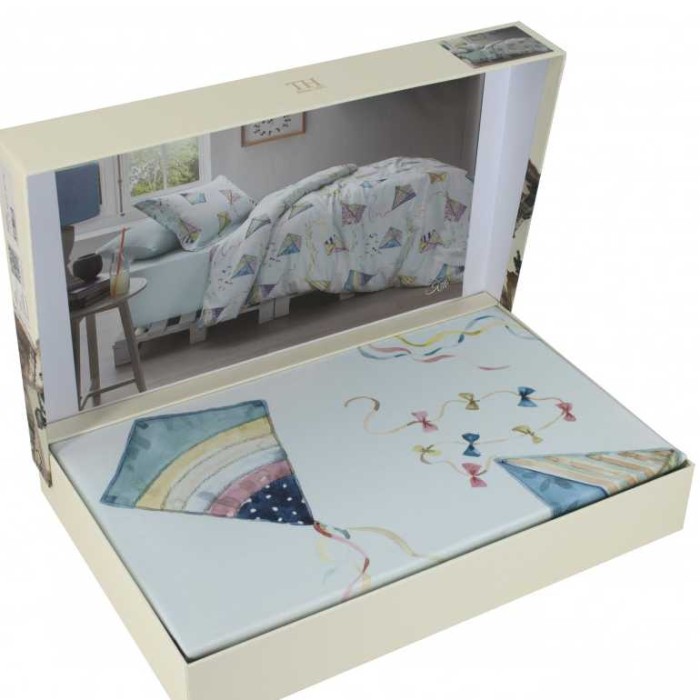 Постельное белье Tivolyo подростковое "Kite", 1,5 спальное, белый