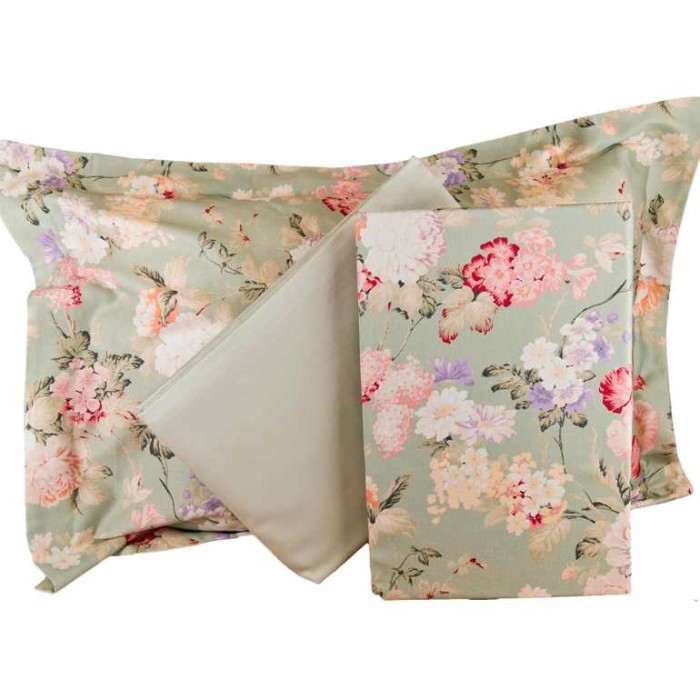 Постельное белье Tivolyo жатый шелк "Angelica", семейное, зеленый