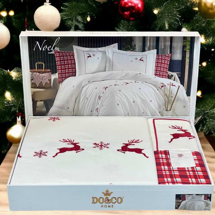 Постельное белье Ronesa Home вышивка "Noel", 2-х спальное (евро)