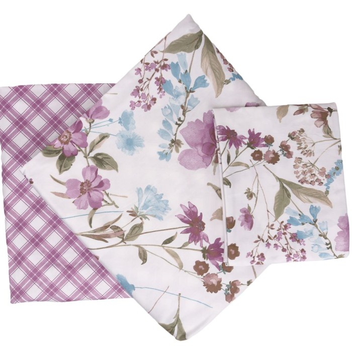 Постельное белье Tac Saten "Drina", семейное, голубой