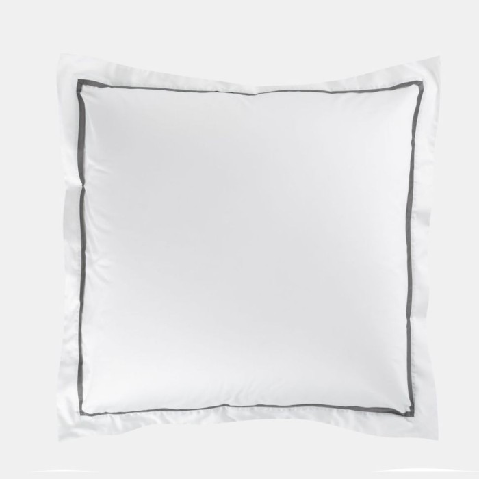Наволочка  German Grass узкая отделка "Alpine Graphite Allure", 70x70 см, 2 шт, белый