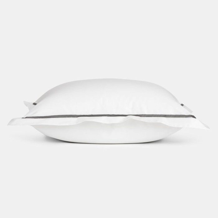 Наволочка  German Grass узкая отделка "Alpine Graphite Allure", 70x70 см, 2 шт, белый